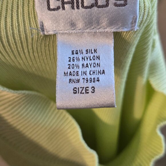 Chico's Lime Green Sweater - Size 3 - EUC - Picture 3 of 3